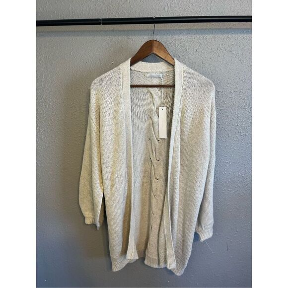 One Grey Day Revolve Oatmeal Cardigan Duster Size Medium NWT - Picture 1 of 5